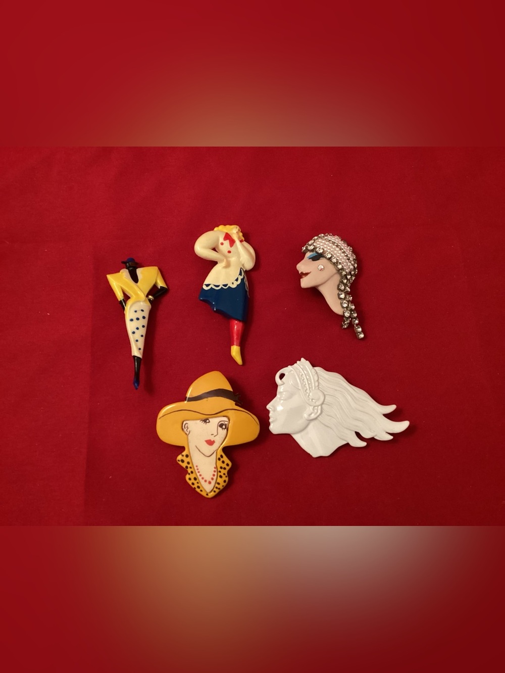 Vintage Style Women’s Face Brooches